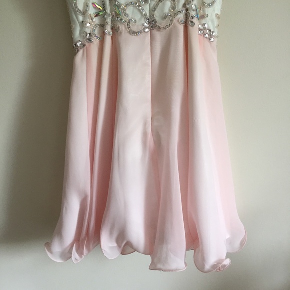 Xscape Gem Embellished Bodice Halter Dress Sz 6 - Picture 7 of 10